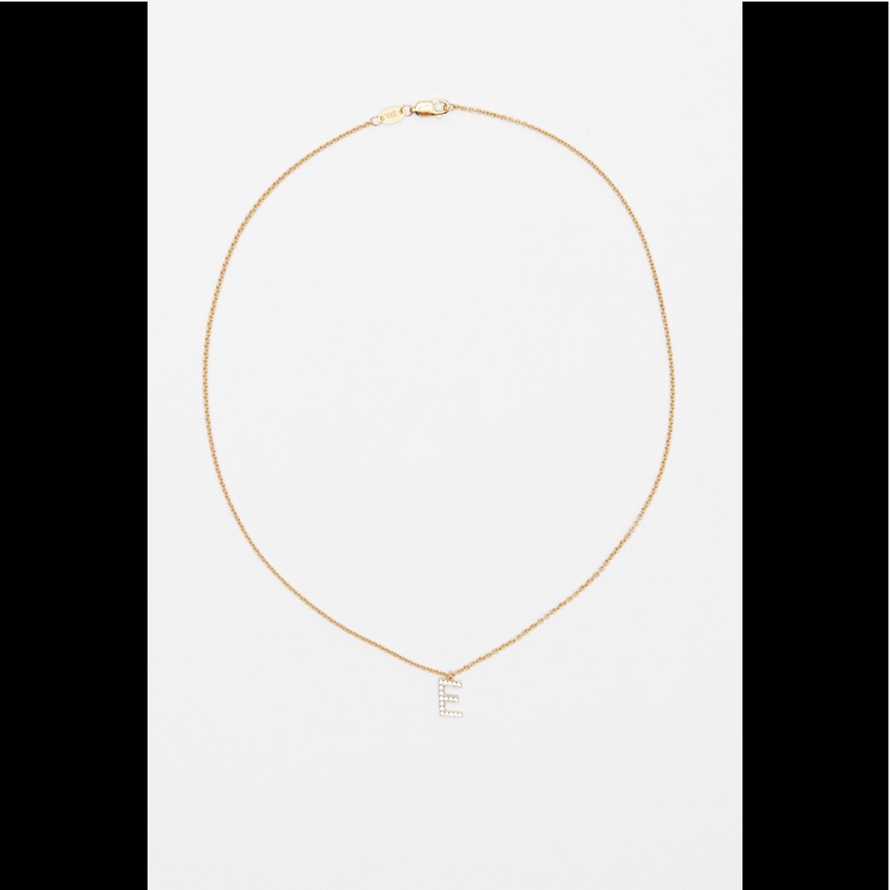NWT ZARA SPARKLY STERLING SILVER INITIAL NECKLACE [E] - Picture 7 of 9